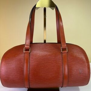 Louis Vuitton Orange Epi Leather Barrel Shoulder Bag